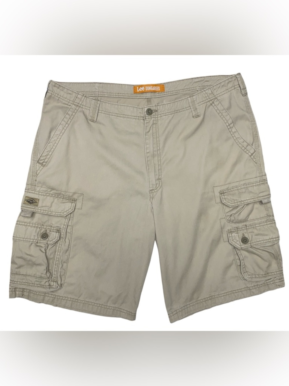 Lee Dungarees Cargo Shorts Mens Size 40 Khaki Utility Cotton Casual